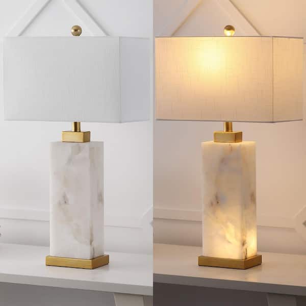 JONATHAN Y Elizabeth 27.5 in. Alabaster LED Table Lamp