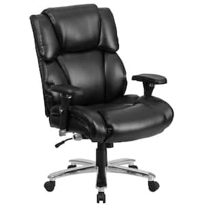 Hercules Faux Leather High Back Executive Office Chair in Black Leather with Arms