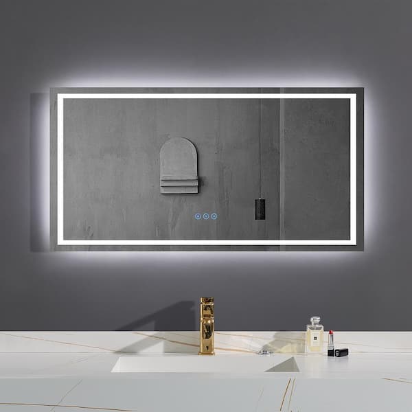 Reviews for INSTER Luminous 60 in. W x 30 in. H Rectangular Frameless LED  Mirror Dimmable Defog Wall-Mounted Bathroom Vanity Mirror