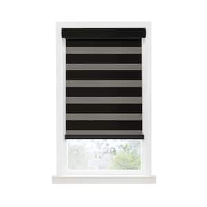 Celestial Black Cordless Room Darkening Double Layered Polyester Roller Shade 33 in. W x 72 in. L