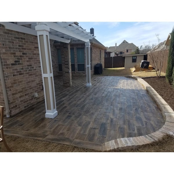 Natural Concrete S Co 75 Sq Ft Barnwood Plank Patio On A Pallet Paver Set In Brown Bplank The Home Depot Natural Concrete S Co 75 Sq Ft, Patio Pavers Over Concrete
