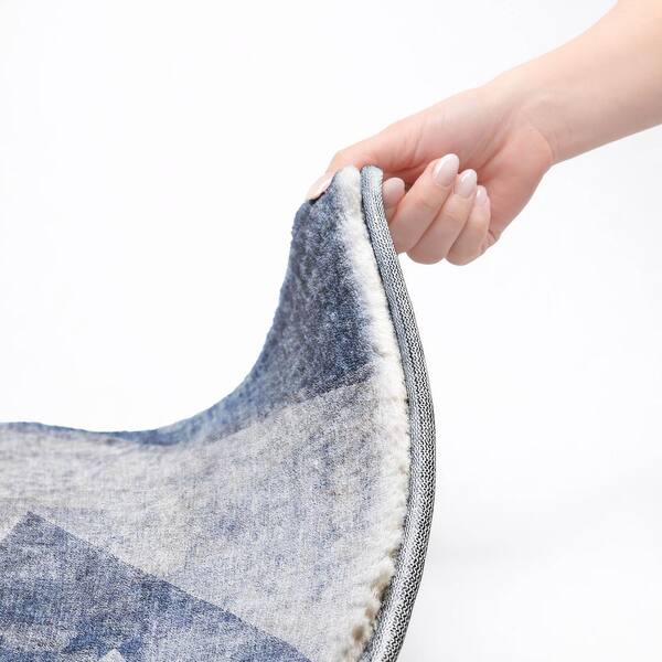 Dream Shag Premium Machine Washable Abstract ADS671 Blue 10 ft. x 14 ft. Area Rug