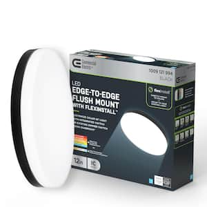 Flexinstall LED 12 in. Black Edge to Edge Lens Flush Mount Light Recessed Light for Home with 5CCT + DuoBright Dimming