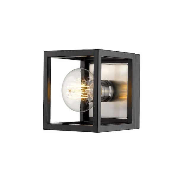 Unbranded 5.75 in. Matte Black and Brushed Nickel Sconce