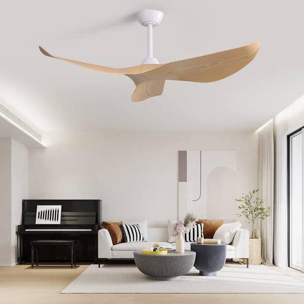 Sofucor 52 Modern Ceiling Fan without Light,Remote Control Noiseless  Reverse Airflow for Farmhouse,Patio,Living Room 