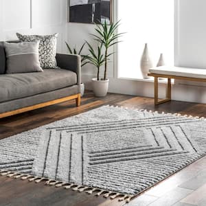 Risette Light Gray 4 ft. x 6 ft. Solid Shag Area Rug