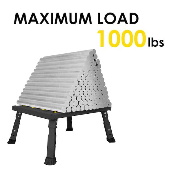 NVNOO 1.58 ft. x 1.29 ft. Aluminum Foldable Platform Step Stool