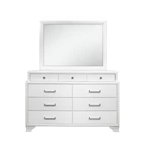 HomeRoots Charlie White King Panel Bed with 6-Drawers 383795 - The Home ...