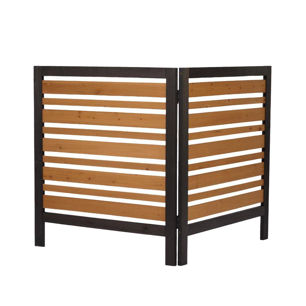 38 in. W x 42 in. H Black+Gold Fir Appearance Wood 2-Panel Project