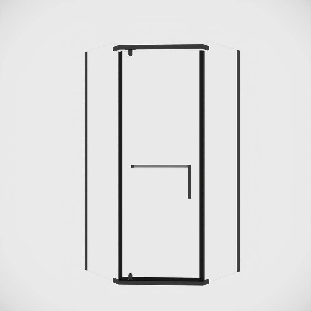 36 in. W x 72 in. H Pivot Semi-Frameless Neo-Angle Corner Shower Enclosure in Matte Black with Clear Tempered Glass price history on PriceWatchPro