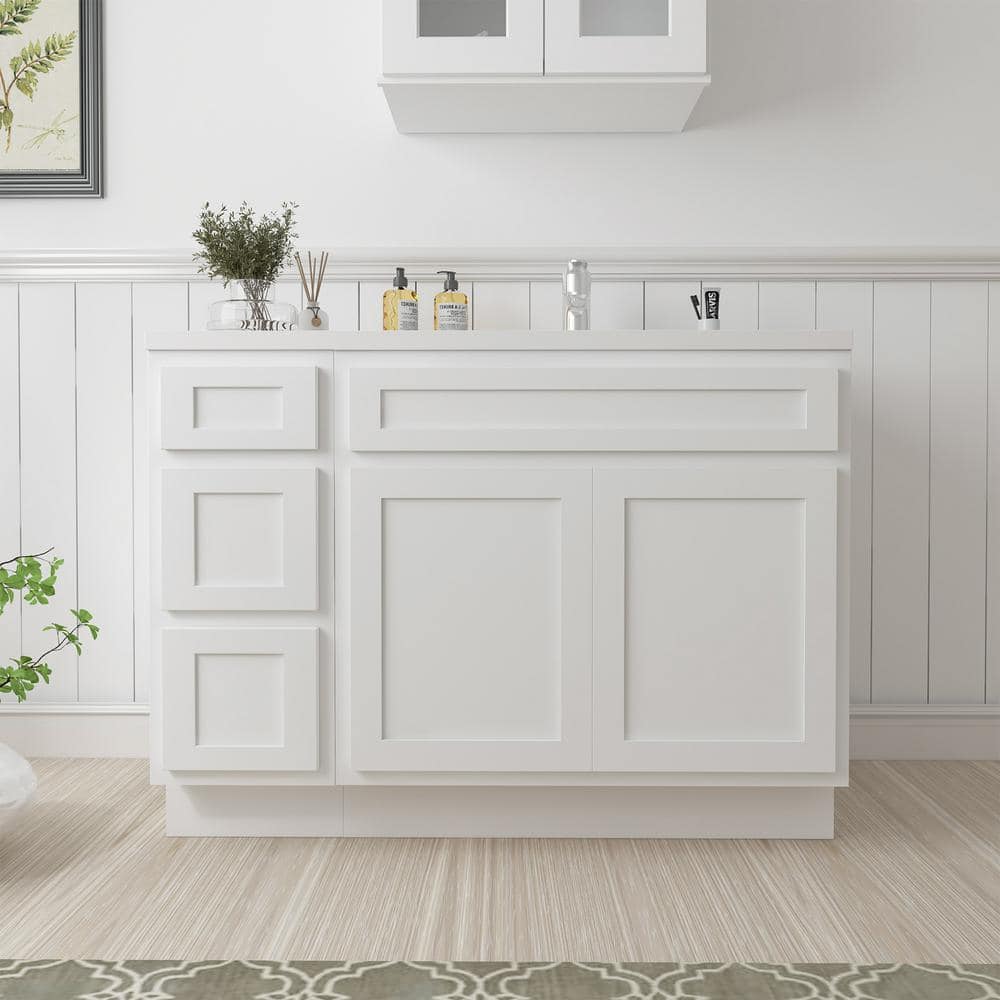 48 in. W x 21 in. D x 32.5 in. H Bath Vanity Cabinet without Top in White (Unassembled) price history on PriceWatchPro