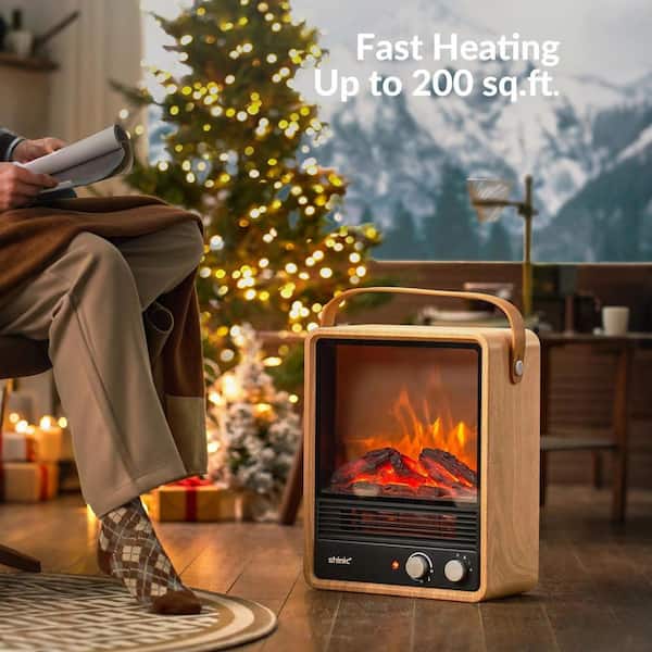 5200 BTU Electric Fireplace Heater, 1500W Space Heater with