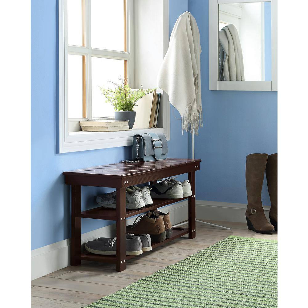Espresso Oxford 36" Utility Mudroom Bench with Storage