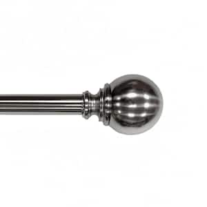 36 in. - 72 in. Telescoping Single Curtain Rod 1 in. Dia in Brushed Nickel with Ball Finials