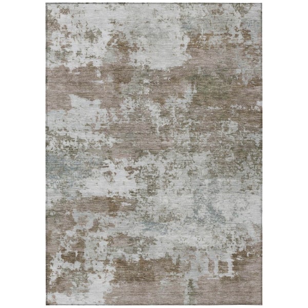 Chantille Machine Washable Indoor/Outdoor Abstract ACN2366 Brown 8 ft. x 10 ft. Area Rug