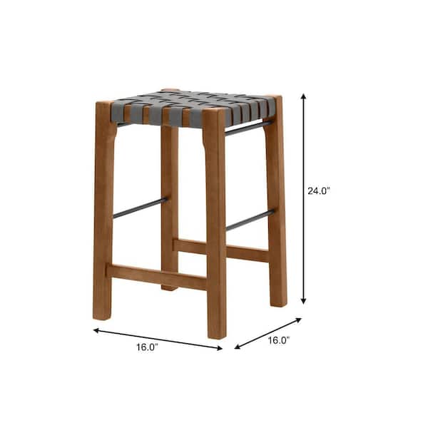 Brickmore Gray Woven Backless Counter Stool (24" H)