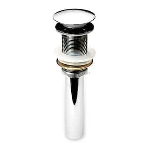 1-5/8 in. Brass Bathroom and Vessel Sink Push Pop-Up Drain Stopper with No Overflow in Chrome