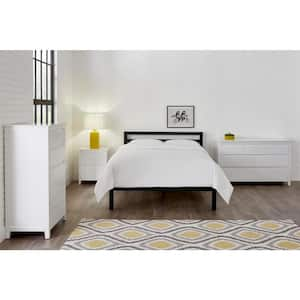 Grandon Black Metal Queen Platform Bed with Slats (60 in W. X 14 in H.)