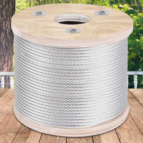 3/16 in. x 250 ft. T304 Stainless Steel Wire Rope, 7x19 Construction, 3700 lbs. Breaking Strength for Indoor Outdoor Use
