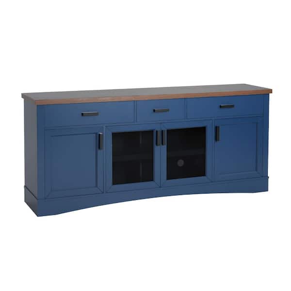 Kitschi Living Systems テレビ本体 透明な青 CHRISTOPHER KNIGHT HOME Quincy Modern Blue TV Stand Entertainment