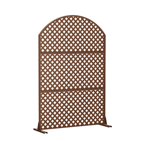 72 in. Laurence Metal Outdoor Garden Fence Privacy Screen Garden Screen Panels in Brown