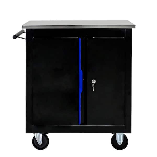 13.58 in. Movable Lockable Double Door Partition with Lock Multi-functional Hardware Storage Tool Car Auto Repair Locker