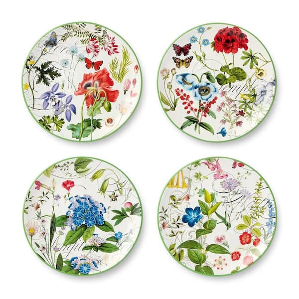 Certified International Multi-Colored Greenhouse Salad Plates (Set of 4)