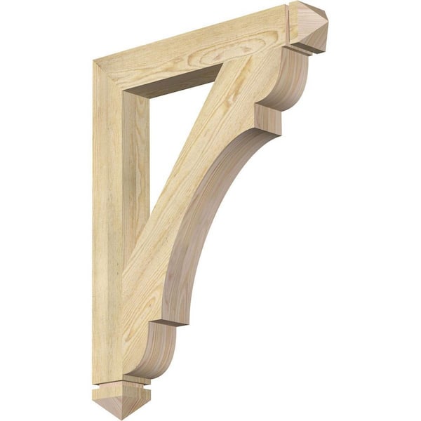 Ekena Millwork 4 in. x 36 in. x 28 in. Douglas Fir Olympic Arts and Crafts Rough Sawn Bracket