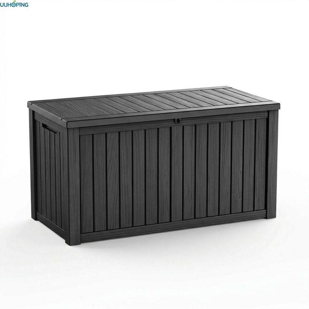 150 Gal. Black Large Resin Outdoor Storage Deck Box