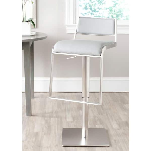 Seville Classics Adjustable Height Swivel Bar Stool, Silver