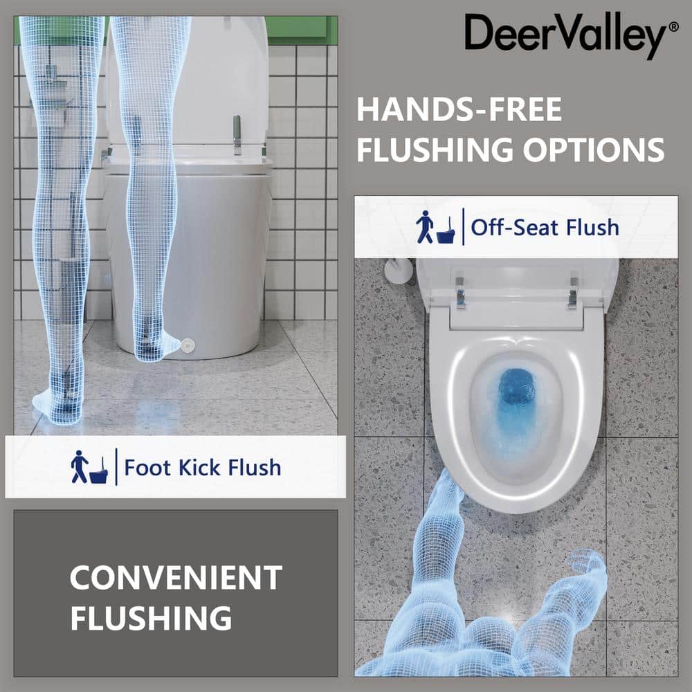White Elongated Smart Toilet with Heated Seat and Night Light