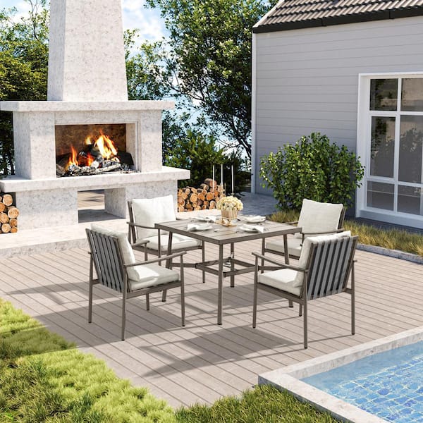 ChillPavilion Sunset Retreat Beige Aluminum Outdoor Dining ChillPavilion Sunset Retreat Beige Aluminum Outdoor Dining