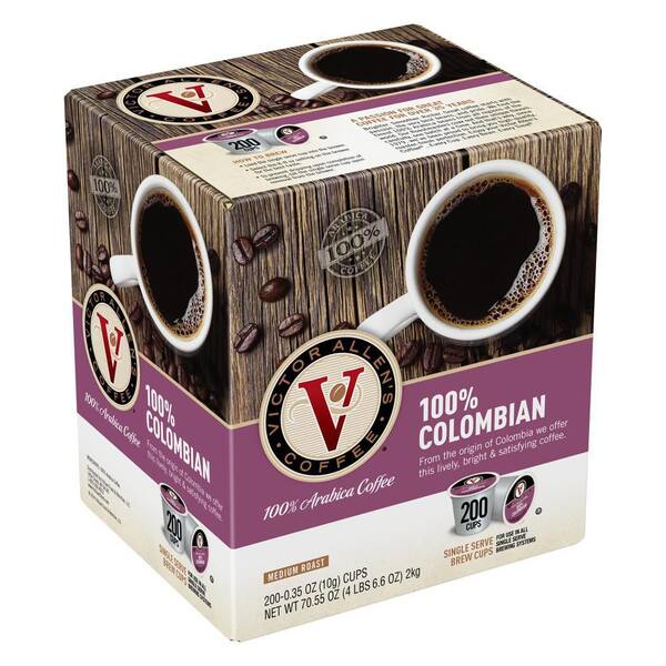Victor Allen's 100% Colombian Coffee Medium Roast Single Serve Coffee Pods for Keurig K-Cup Brewers (200-Count)