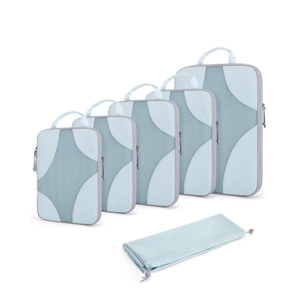 6-Pack Compression Packing Cubes for Travel, Compressible Luggage Organizer with Shoe Bag, Lightweight Travel Essentials