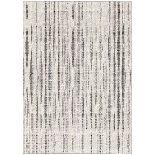 Addison Rugs Waverly Ivory 5 ft. x 7 ft. 6 in. Geometric Indoor/Outdoor Area Rug