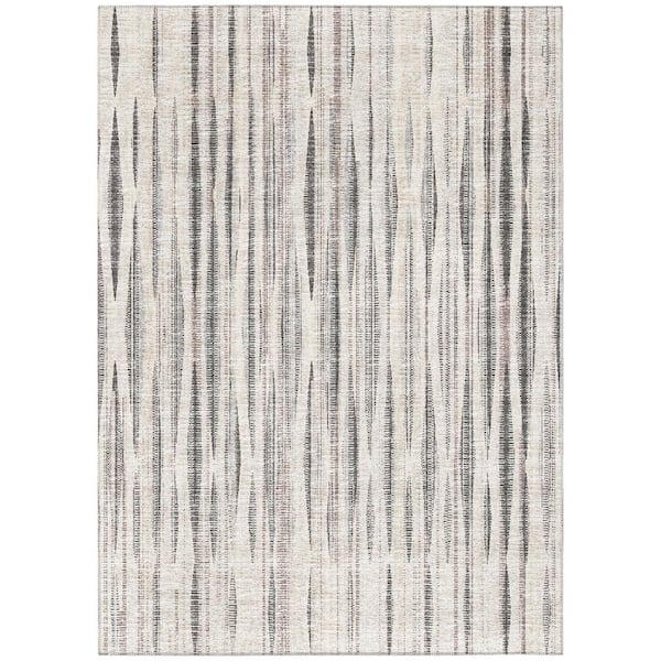 Addison Rugs Waverly Ivory 9 ft. x 12 ft. Geometric Indoor/Outdoor Area Rug