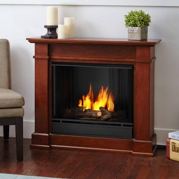 Real Flame Devin 36 in. Ventless Gel Fuel Fireplace in Dark Espresso