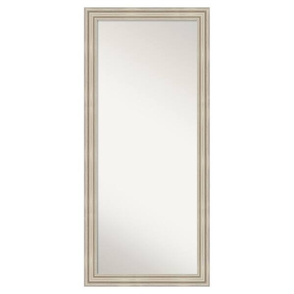 Sierra Silver 29.5 in. W x 65.5 in. H Non-Beveled Modern Rectangle Wood Framed Full Length Floor Leaner Mirror