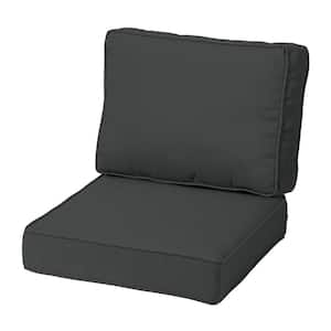 ProFoam 22 in. x 22 in. 2-Piece Plush Deep Seating Outdoor Lounge Chair Cushion in Slate Grey