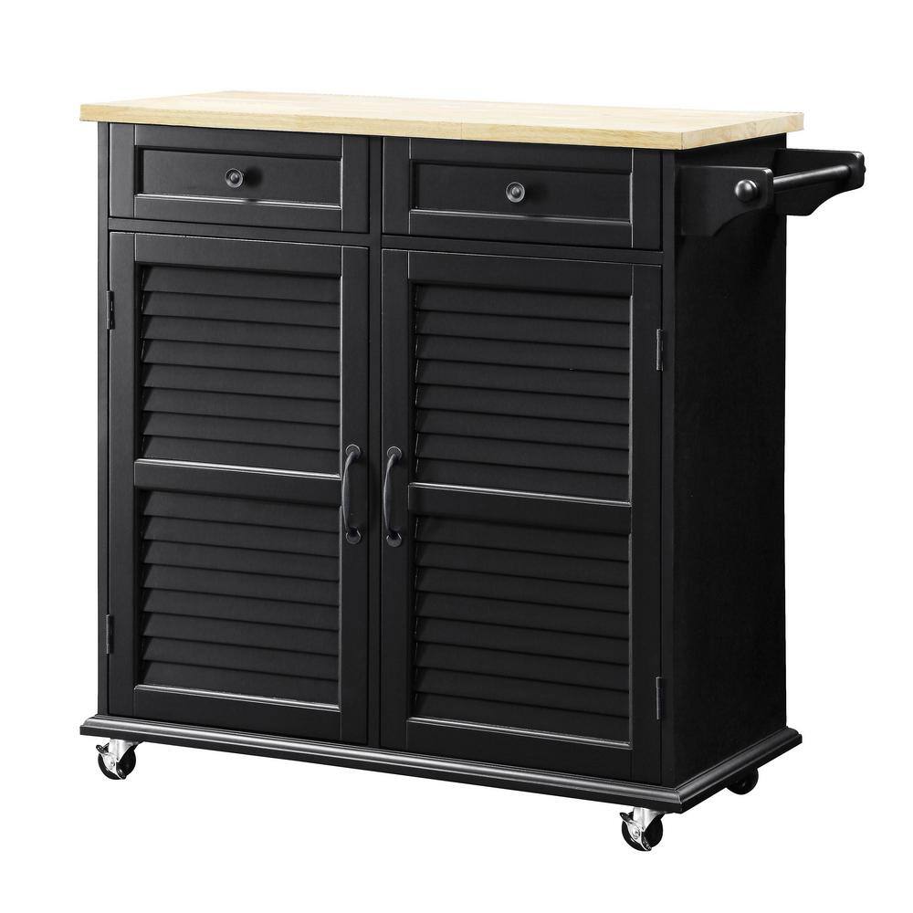 Portland Black Small Kitchen Cart - thumbnail 7