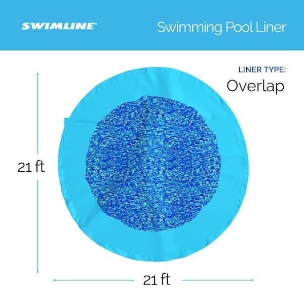 21 ft. Swirl Blue Round Above Ground Swimming Pool Wall Overlap Liner