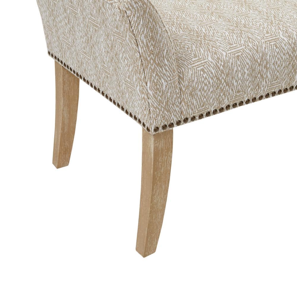 Madera Flared Arms Upholstered Storage Bench in Taupe