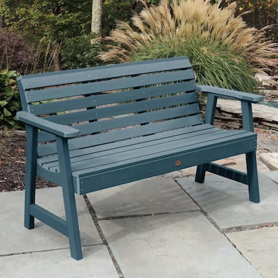 Weatherly 60 in. 2-Person Nantucket Blue Recycled Plastic Outdoor Garden Bench
