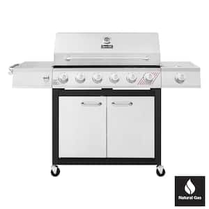 6-Burner Natural Gas Grill in Stainless Steel with TriVantage Multi-Functional Cooking System
