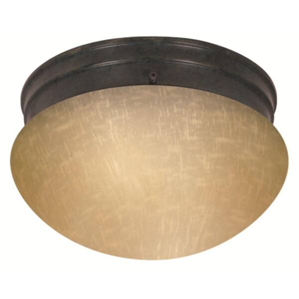 Glomar Tony 2-Light Mahogany Bronze Flushmount