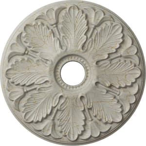 1 in. x 24-1/2 in. x 24-1/2 in. Polyurethane Milan Ceiling Medallion, Pot of Cream Crackle