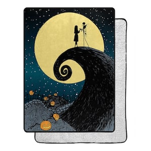 Nightmare Before Christmas, Starry Night Oversized Silk Touch Sherpa  Multi-Colored Throw Blanket