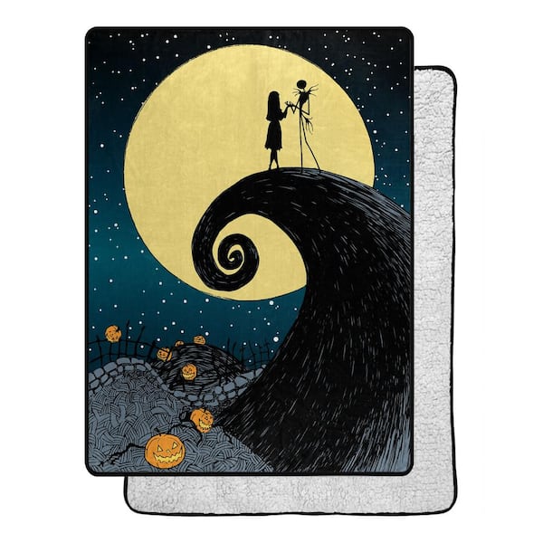 THE NORTHWEST GROUP Nightmare Before Christmas, Starry Night Oversized Silk Touch Sherpa Multi-Colored Throw Blanket