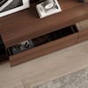 FUFU&GAGA Brown Wooden Grain TV Stand Entertainment Center Fits TV's up to 90 in, with 2-Open Shelf and 2-Drawer L-THD-520024-01