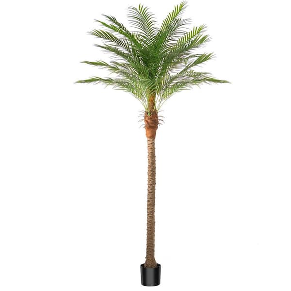 9 ft. Green Plant 108 in. Artificial Phoenix Palm Tree with Black Pot With Adjustable Leaves Large Faux Sago Palm Tree
